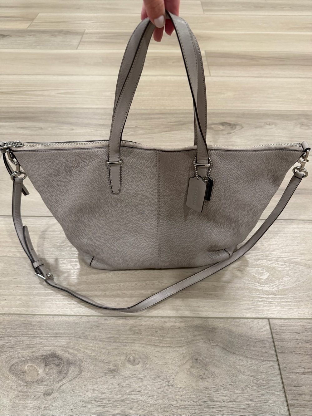COACH Bleeker Cooper Pebbled Leather Satchel Tote